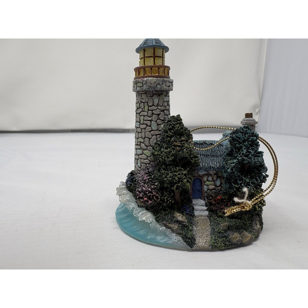 Vintage Thomas Kinkade Illuminated Series Ornament "Cottage Shore Lighthouse" - Picture 4 of 9